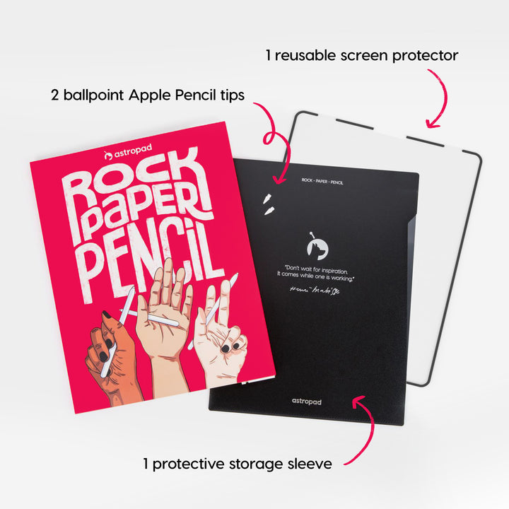 Rock Paper Pencil v3.0 — iPad Paper Screen Protector + Apple Pencil Tips
