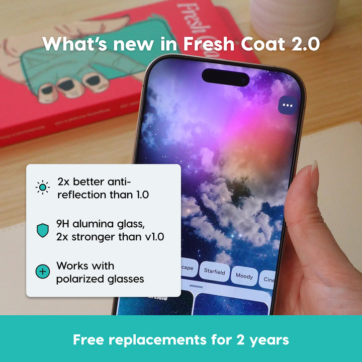 Fresh Coat 2.0 - Anti-reflective glass screen protector for iPhone